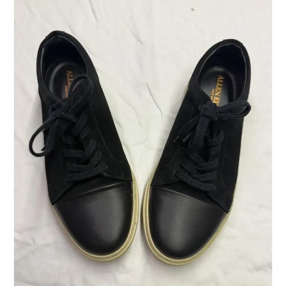 Allen Edmonds "Cooper" sneakers suede leather Men’s Size 8.5 D Black Handcrafted - Picture 3 of 15